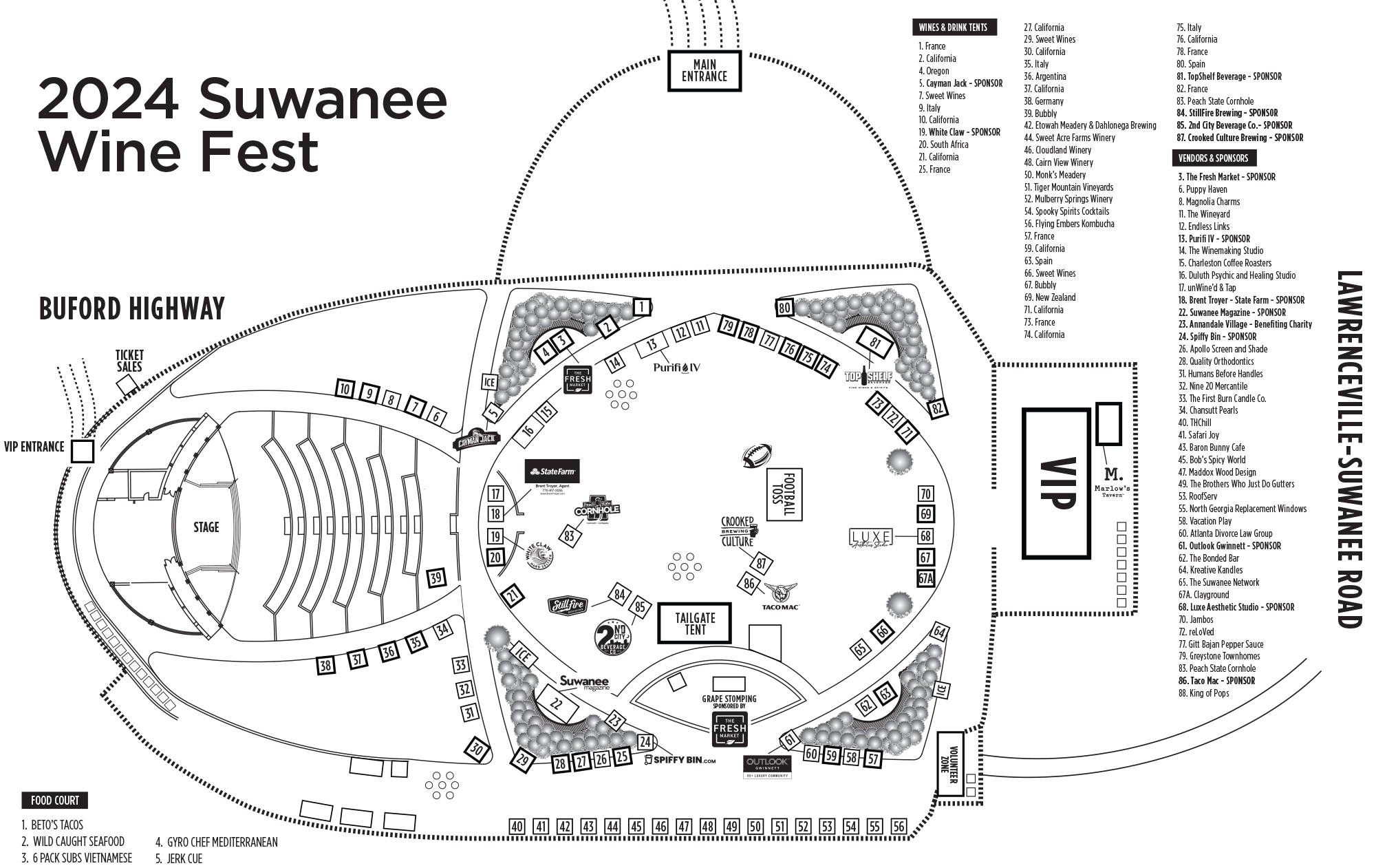 Suwanee Wine Fest 2024 Map